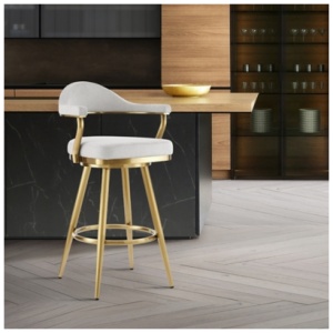 Justin Swivel Counter Height Bar Stool, Silver
