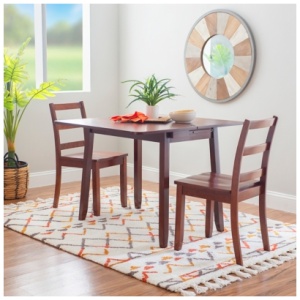 Linon Brendan Dining Table and 2 Chairs, Brown