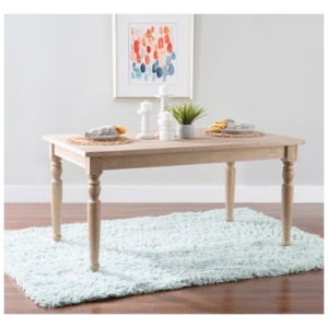 Linon Ivey Rectangle Dining Table, Light Natural Brown