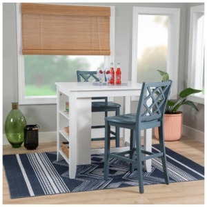 Linon Kolt Counter Height Dining Table and 2 Barstools, Graphite