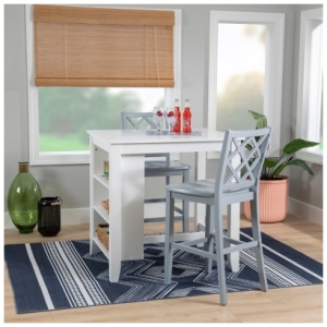 Linon Kolt Counter Height Dining Table and 2 Barstools, Gray