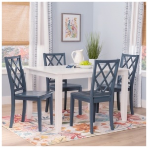 Linon Kolt Rectangular Dining Table and 4 Chairs, Graphite