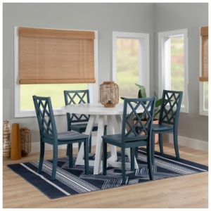 Linon Kolt Round Dining Table and 4 Chairs, Graphite