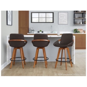 LumiSource Cosmo Counter Height Bar Stool, Brown