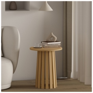 Manhattan Comfort Layla End Table, Natural Oak