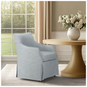 Martha Stewart London Upholstered Dining Chair, Light Blue