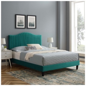 Modway Juniper Tufted Full Platform Bed, Teal