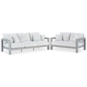 Moonlight View Outdoor Sofa and Loveseat, Gray