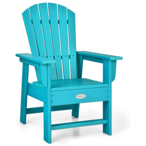 Patio Kids' Adirondack Chair with Ergonomic Backrest-Turquoise