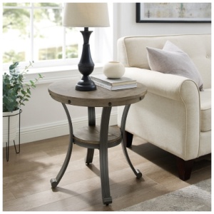 Powel Owens Side Table, Pewter Gray