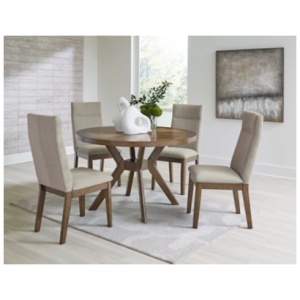 Roanhowe Dining Table and 4 Next-Gen Nuvella™ Performance Fabric Chairs, Brown