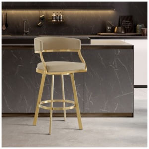 Saturn Swivel Counter Height Bar Stool, Light Sand