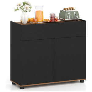 Sideboard Buffet Cabinet with Storage Wooden Kitchen Storage Cabinet-Black