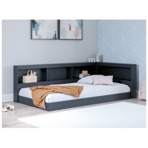 Simmenfort Twin Bookcase Storage Bed, Navy Blue