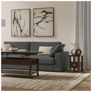 Simpli Home Acadian Narrow Side Table with Drawer, Brunette Brown