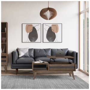 Simpli Home Clarkson Lift Top Coffee Table, Rustic Natural Aged Brown