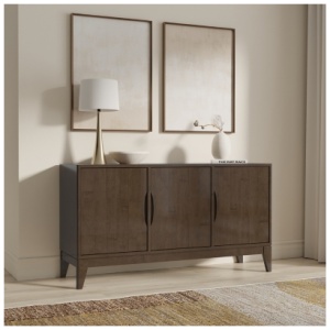Simpli Home Harper 3 Door Sideboard Buffet, Walnut Brown