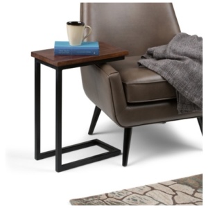 Simpli Home Skyler C Side Table, Dark Cognac Brown