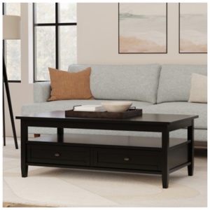 Simpli Home Warm Shaker Coffee Table, Black