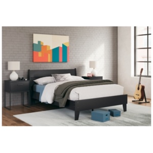 Socalle Full Panel Platform Bed, Black