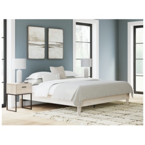 Socalle Platform Bed, Light Natural