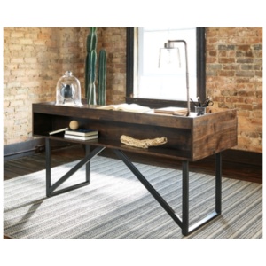 Starmore 3 Drawer 63" Home Office Desk, Brown