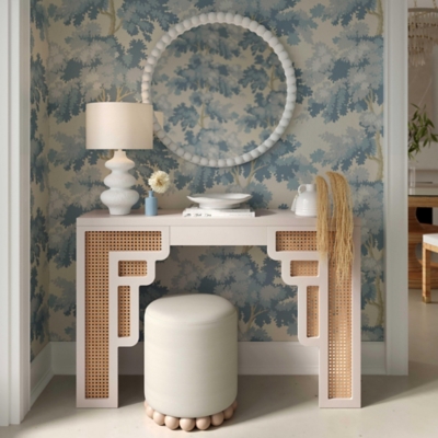 TOV Furniture Dex Ottoman, Cream