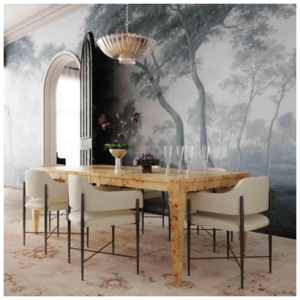 TOV Furniture Sezanne Dining Chair, Leather Cream