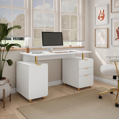 Techni Mobili 56" Home Office Desk, White
