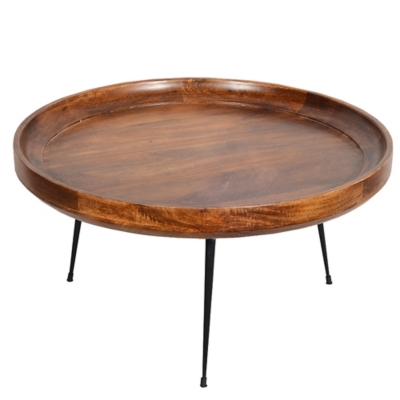 The Urban Port Round Coffee Table, Brown