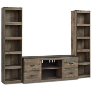 Trinell 3-Piece Entertainment Center with 60" TV Stand, Brown
