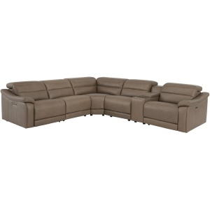 Tucker 6-pc. Triple Power Leather Sectional