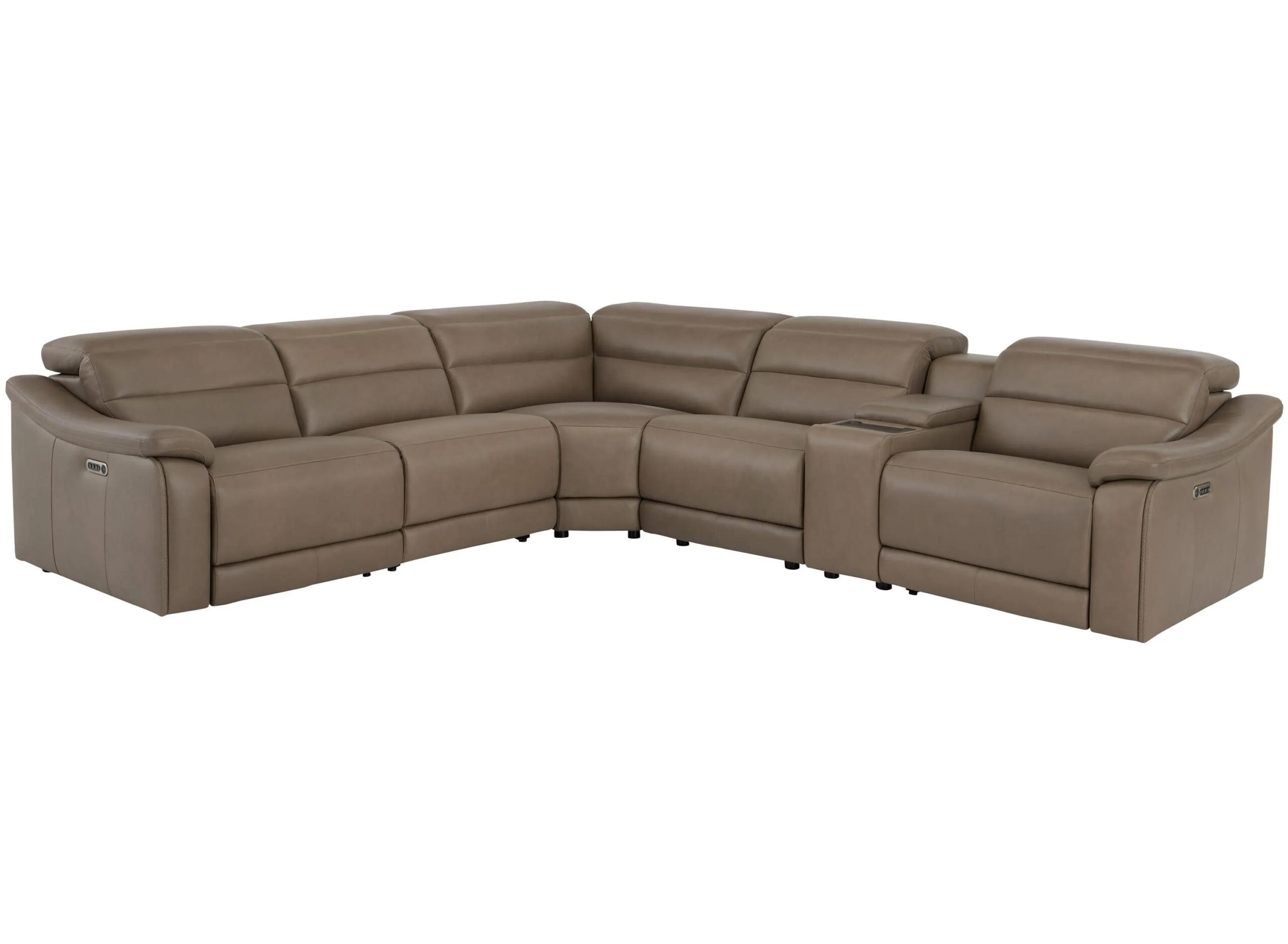 Tucker 6-pc. Triple Power Leather Sectional