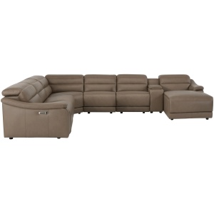 Tucker 7-pc. Triple Power Leather Sectional