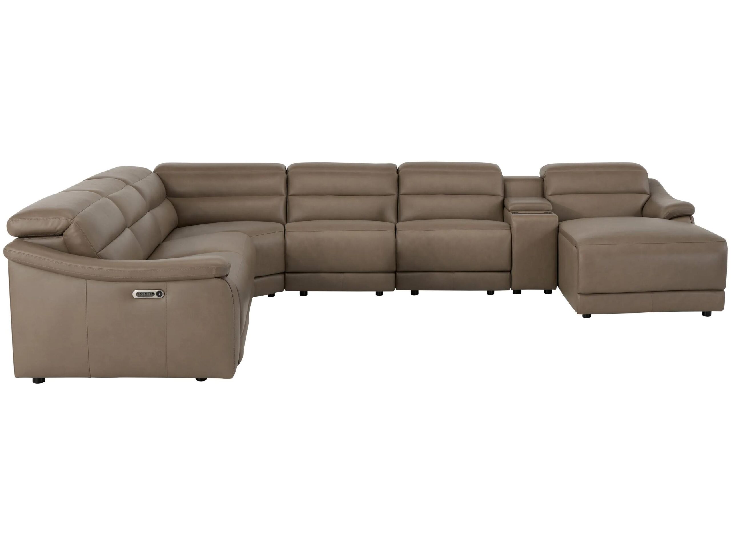 Tucker 7-pc. Triple Power Leather Sectional