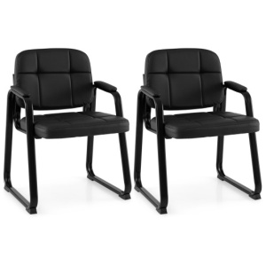 Waiting Room Guest Chairs Set of 2 Leather Office Reception Chairs-Set of 2