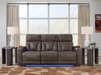 Warrior Peak Dual Power Reclining Sofa, Umber
