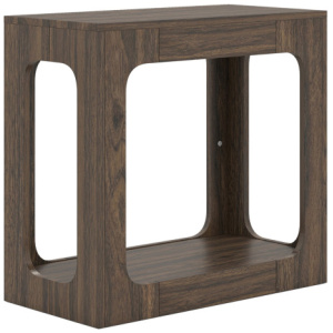 2-Tier End Table with Storage Shelf for Living Room-Walnut