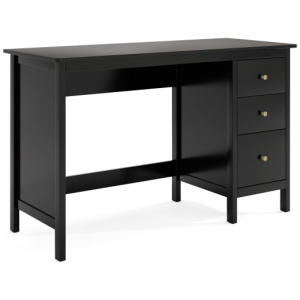 3-Drawer Home Office Study Computer Desk with Spacious Desktop-Black