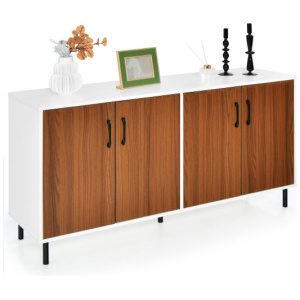 4-Door Kitchen Buffet Sideboard for Dining Room and Kitchen-White