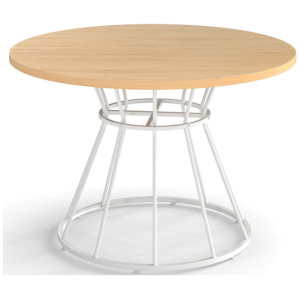 47 Inches Round Dining Table for 4 Farmhouse Kitchen Table with Wooden Tabletop-Natural