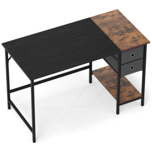 48 Inch Computer Desk with 2 Fabric Drawers Industrial Home Office Desk-Black