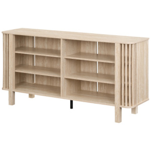 59 Inch TV Stand for TVs Up to 55 Inches with Adjustable Shelves-Natural