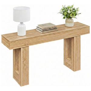 63 Inches Long Console Table Farmhouse Entryway Table with Storage-Natural