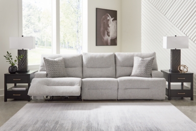 Acklen Place 3-Piece Next-Gen Nuvella™ Performance Fabric Dual Power Reclining Modular Sofa, Pewter