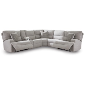 Acklen Place 6-Piece Next-Gen Nuvella™ Performance Fabric Dual Power Reclining Modular Sectional, Pewter