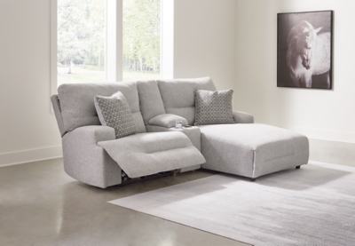 Acklen Place Next-Gen Nuvella™ Performance Fabric Dual Power Reclining Modular Sofa with Chaise, Pewter