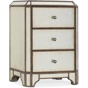 Arabella Mirrored Three-Drawer Nightstand