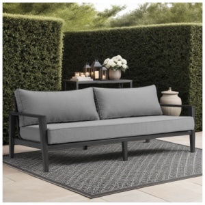Armen Living Cayman Outdoor Sofa, Black
