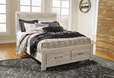 Bellaby Queen Platform Bed with 2 Storage Drawers, Whitewash